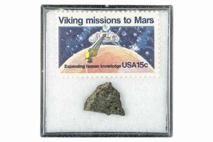 Martian Meteorite ( g) Slice - With Viking Mission Stamp #339998